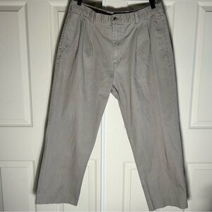 Classic Double Pleated Khaki Chinos-100% Cotton Men’s Size 38- Vintage